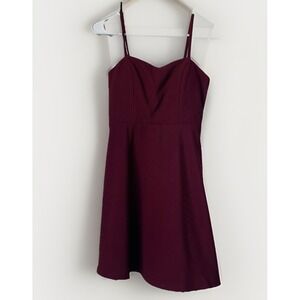 Forever 21 Wine Burgundy Short Dress with Spaghetti Straps, Women's Size S